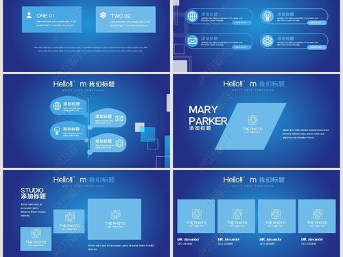 蓝色科技网络信息软件科技商务动态PPT模板与网络信息安全软件开发指南